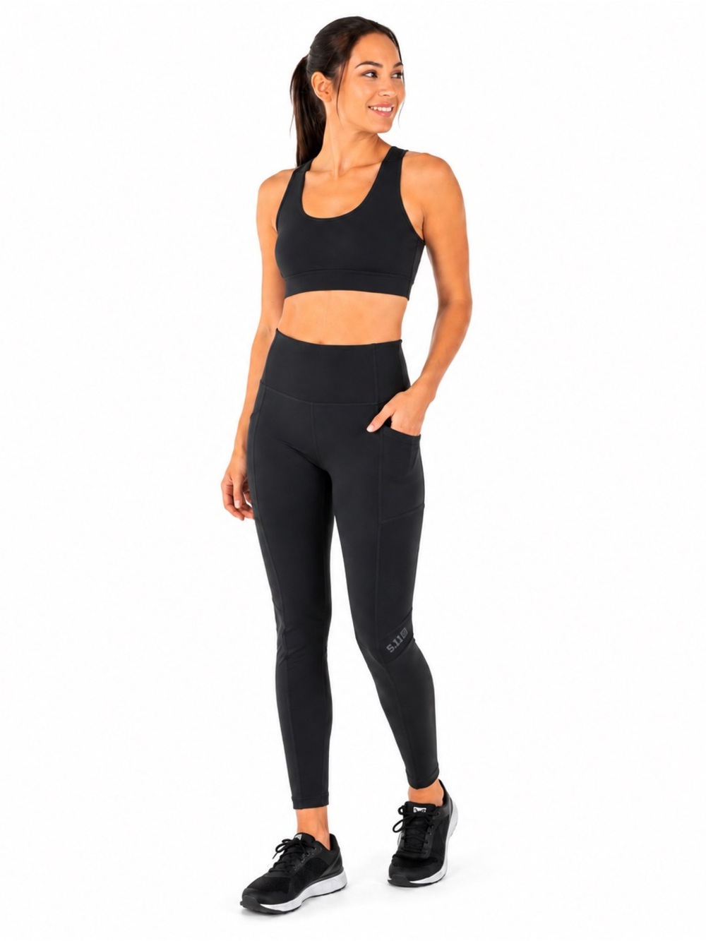 5.11 Tactical Black High Rise Pocket Tight Leggings Medium Athletic Pants EUC